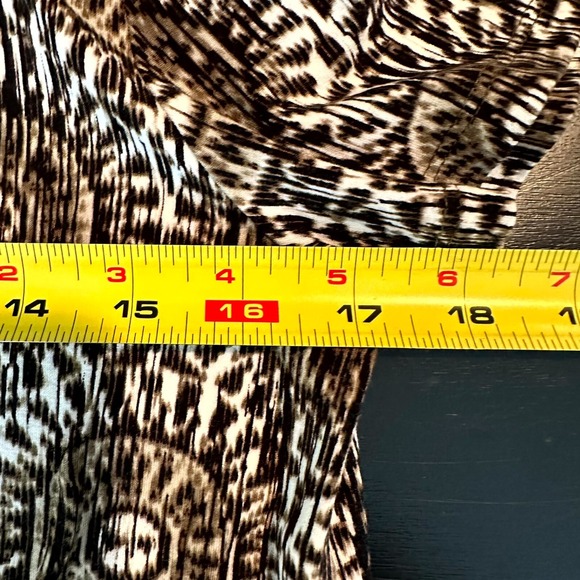 J. Jill Shift Dress Womens Small Brown Cream Madellain‎ Print Stretch Round Neck - Picture 8 of 10